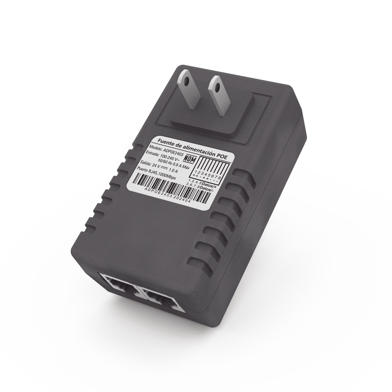 Adaptador de pared / Inyector PoE / 24 Vcc / 1 A / Controlado por chip IC / Protección contra OV, OC, SC, UV/  Fácil de instalar ADPOE2403 - EPCOM POWERLINE