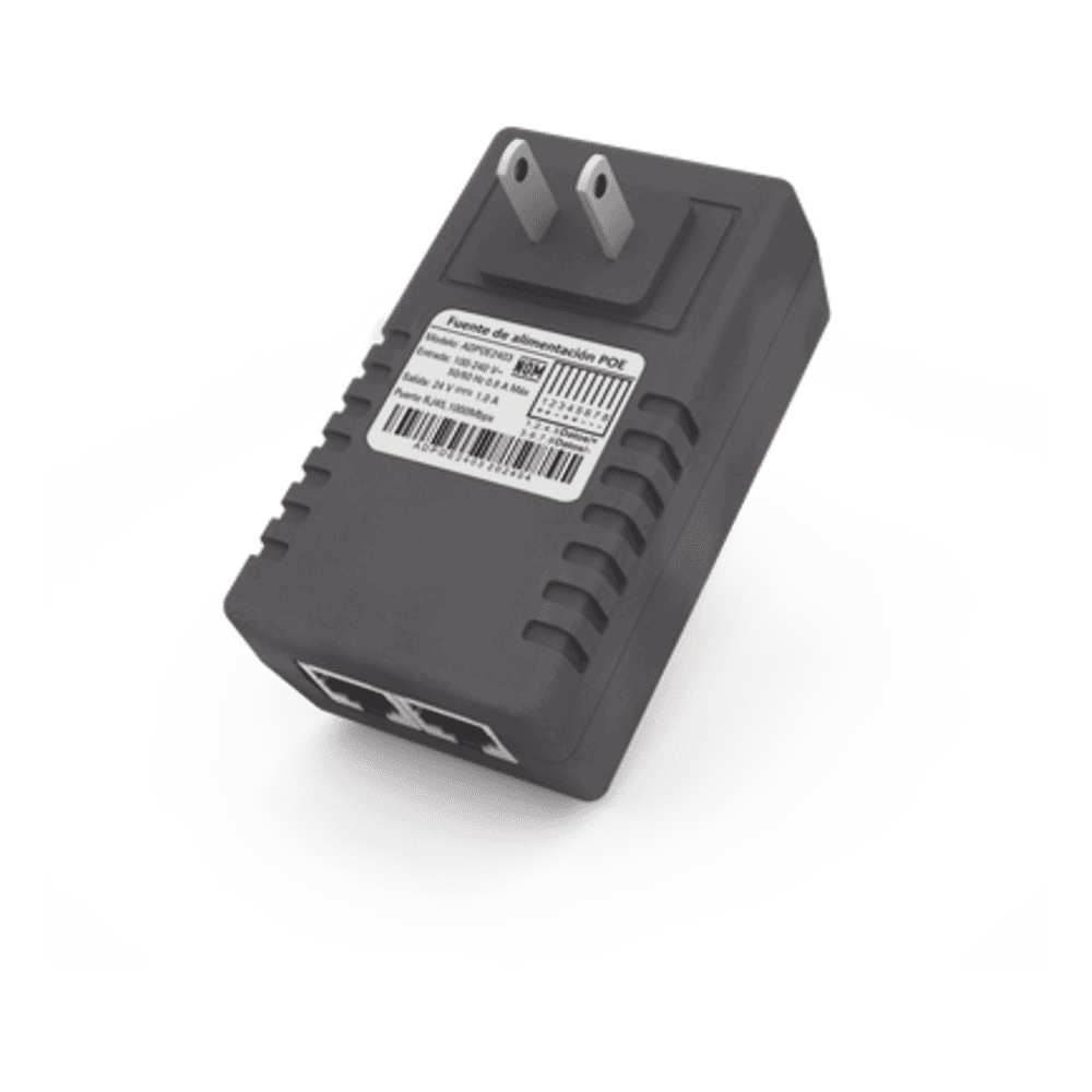 Adaptador de pared / Inyector PoE / 48 Vcc / 0.5 A / Controlado por chip IC / Protección contra OV, OC, SC, UV/ Fácil de instalar ADPOE4805
