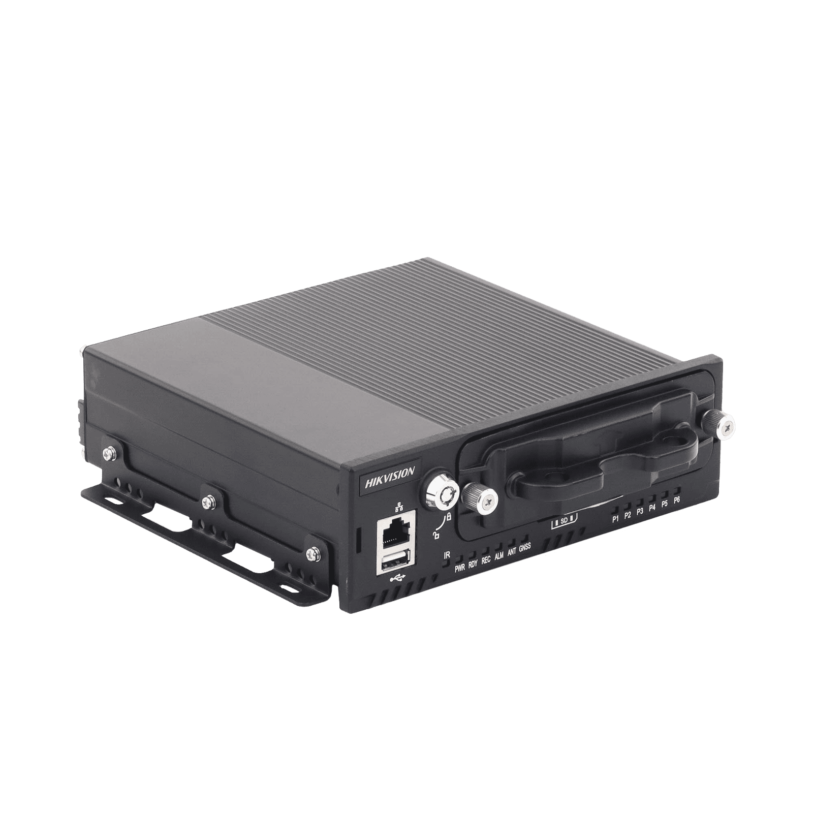 NVR Móvil de 8 Canales de 2 Megapixel / 4 Puertos PoE / 2 Bahías de Disco Duro / Incluye Modulo GPS / conector RJ45 AEMN5043(RJ45) - HIKVISION