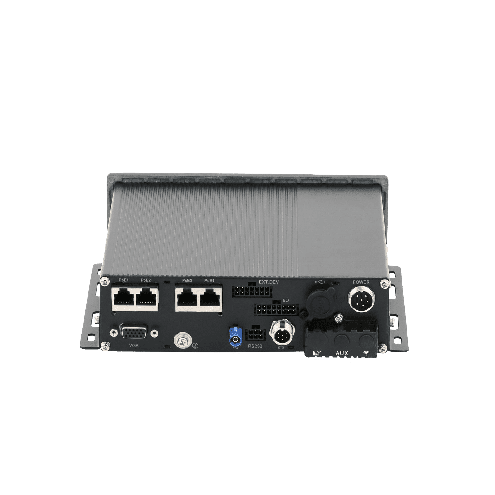 NVR Móvil de 8 Canales de 2 Megapixel / 4 Puertos PoE / 2 Bahías de Disco Duro / Incluye Modulo GPS / conector RJ45 AEMN5043(RJ45) - HIKVISION