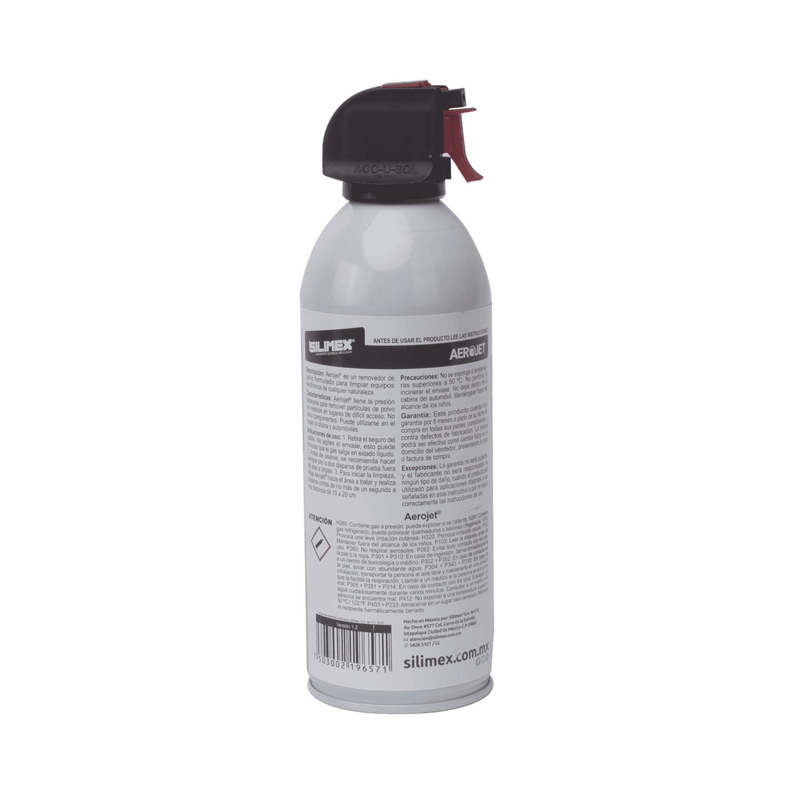 Removedor de polvo y residuos (aire comprimido) para limpieza de equipos electrónicos, 440 ml AEROJET-440 - SILIMEX