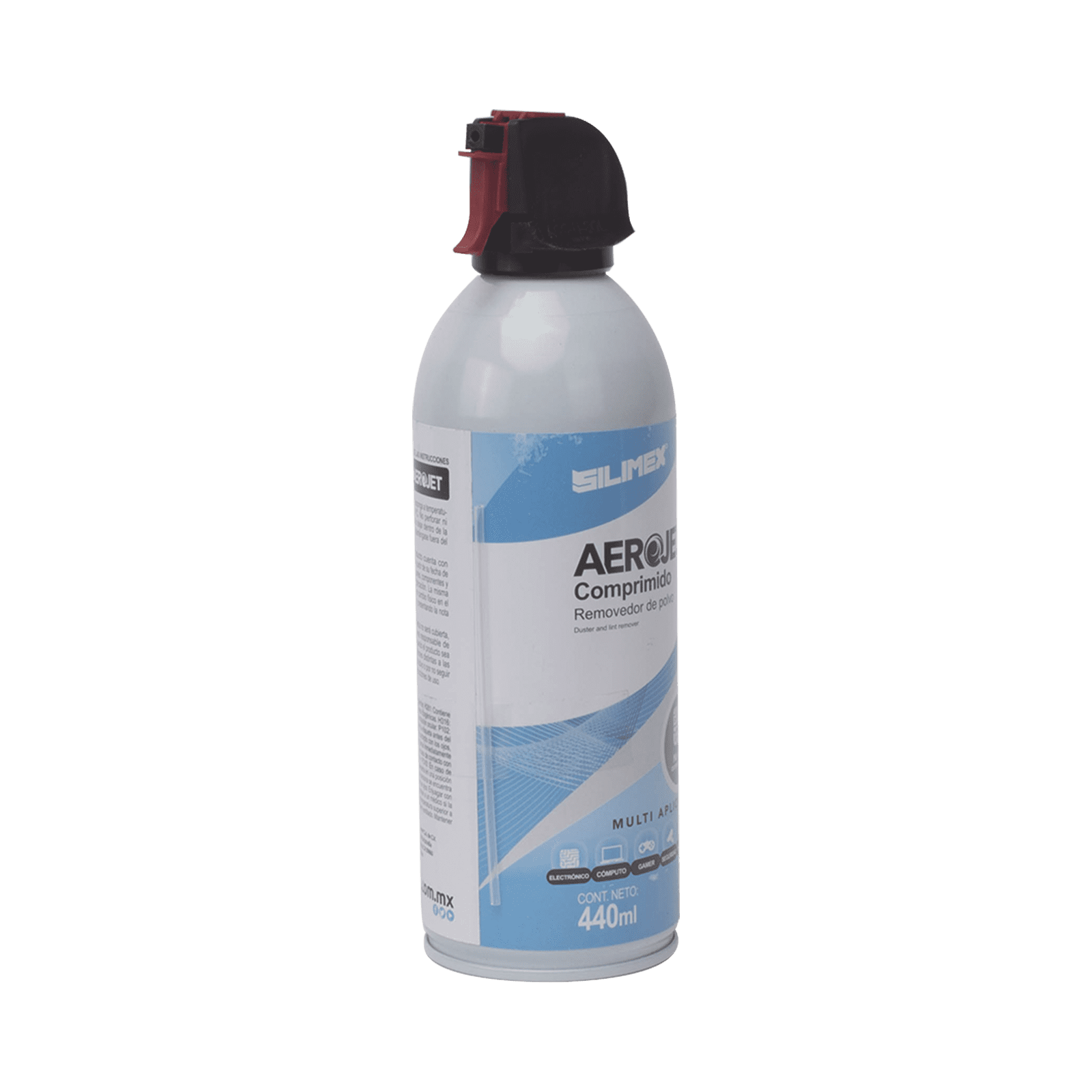 Removedor de polvo y residuos (aire comprimido) para limpieza de equipos electrónicos, 440 ml AEROJET-440 - SILIMEX