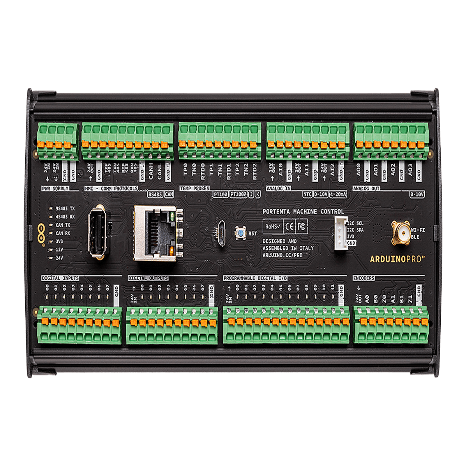 PORTENTA MACHINE CONTROL ,Ideal para aplicaciones en la Industria 4.0 gracias a sus múltiples puertos de comunicación y una programación flexible en estándares de PLC o Arduino IDE AKX-00032 - ARDUINO LLC