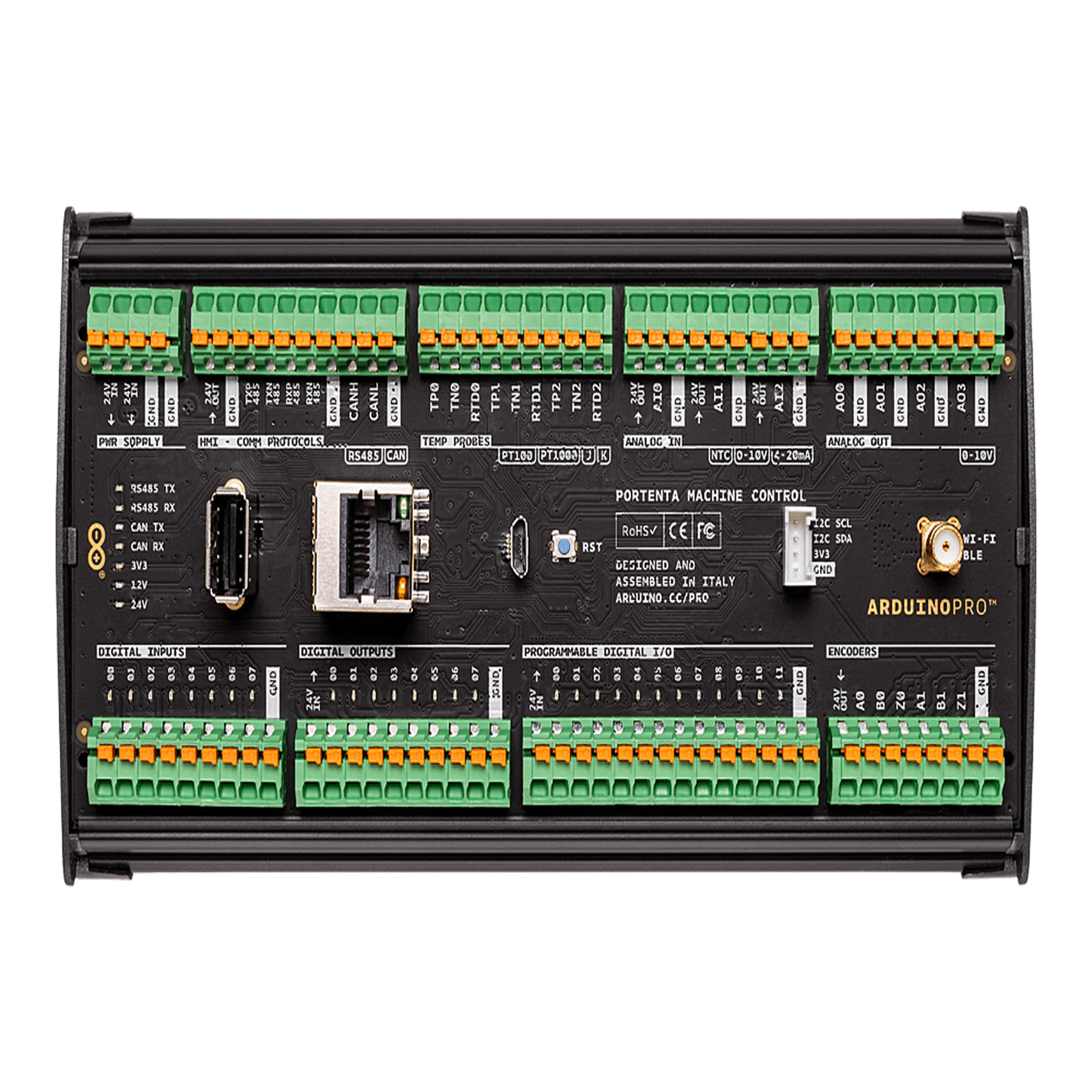 PORTENTA MACHINE CONTROL ,Ideal para aplicaciones en la Industria 4.0 gracias a sus múltiples  puertos de comunicación  y una programación flexible en estándares de PLC o Arduino IDE AKX-00032 - ARDUINO LLC