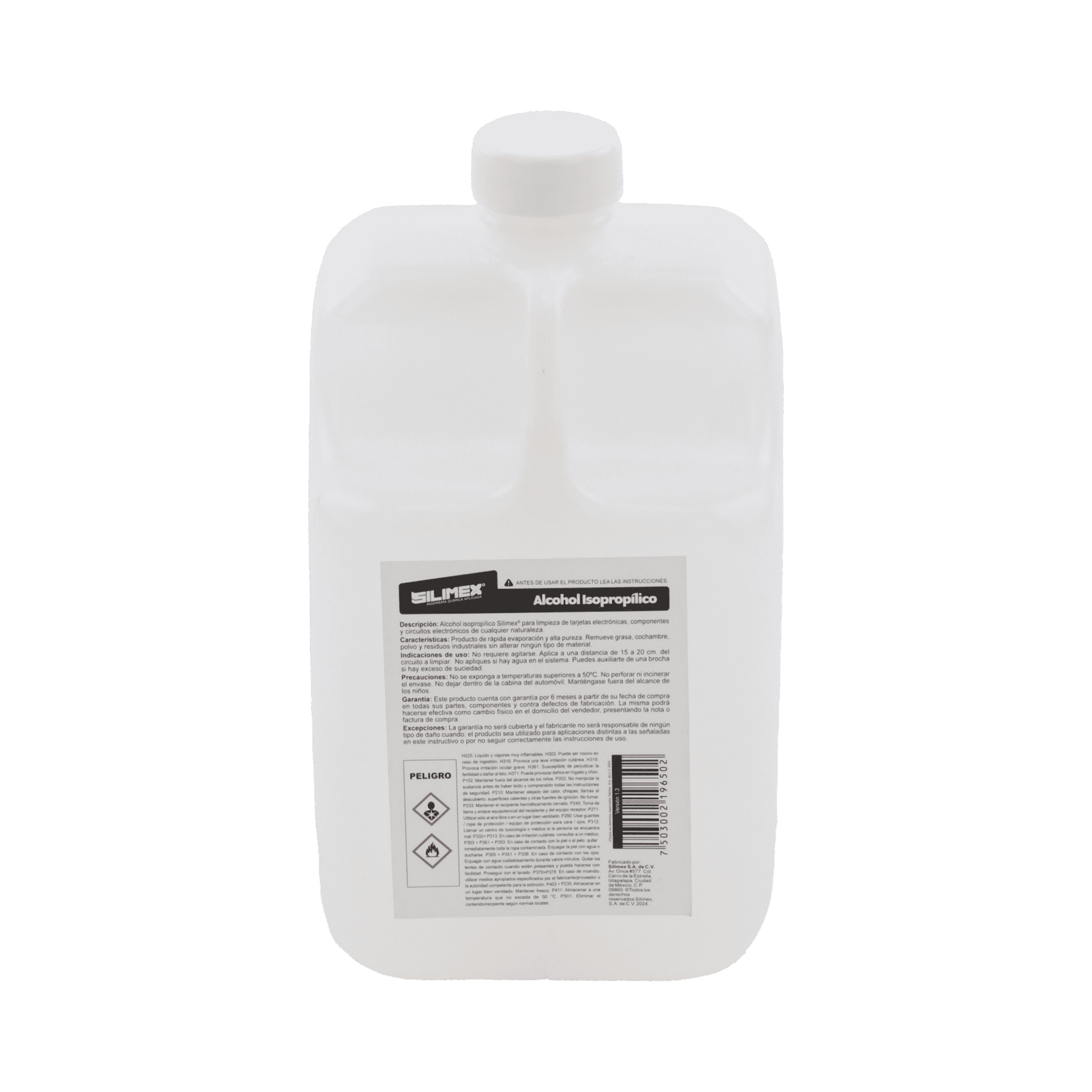 Alcohol Isopropilico para limpieza de equipos de vídeo, fibra óptica, cómputo, y equipo telefónico 1000 mL ALCOHOL - SILIMEX