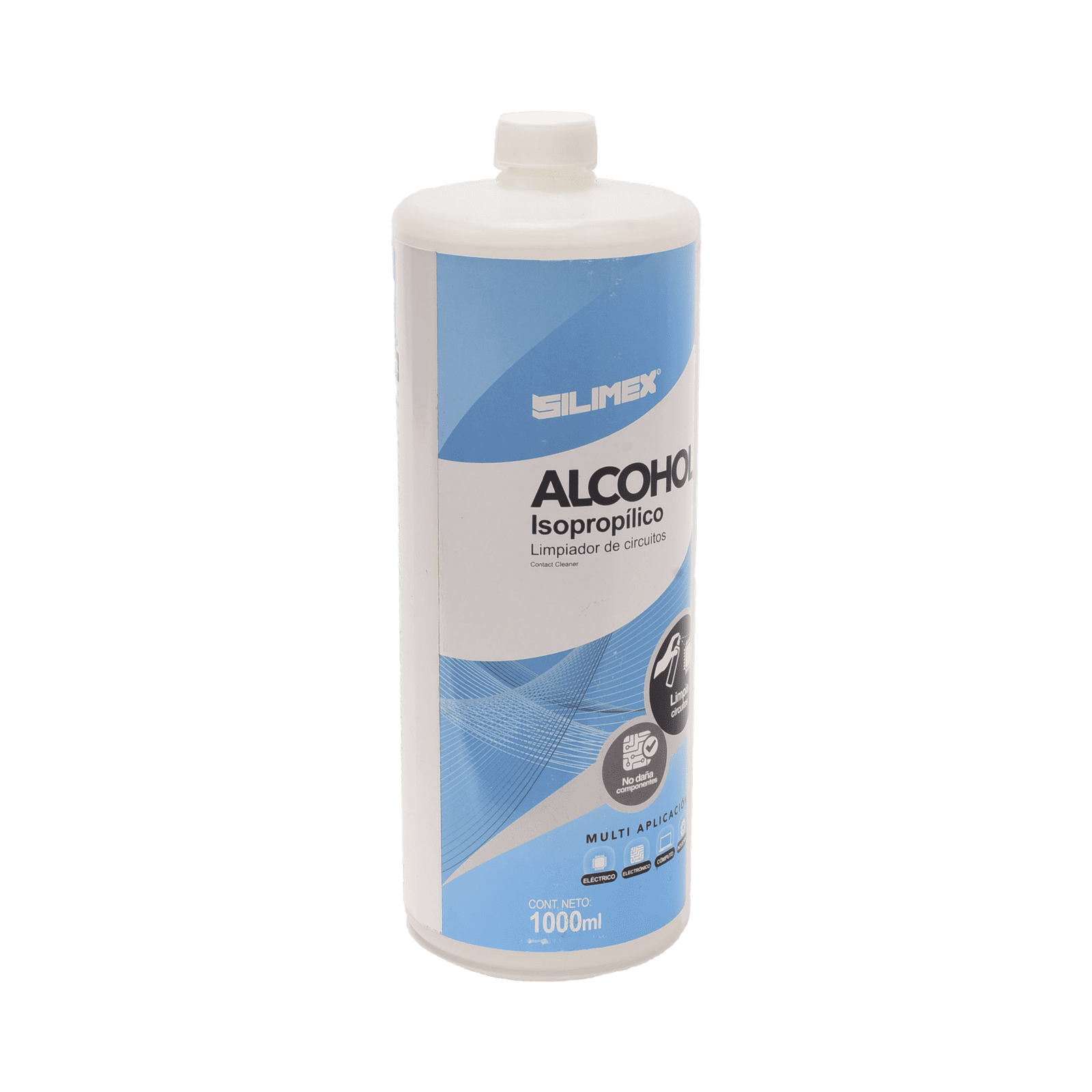 Alcohol Isopropilico para limpieza de equipos de vídeo, fibra óptica, cómputo, y equipo telefónico 1000 mL ALCOHOL - SILIMEX