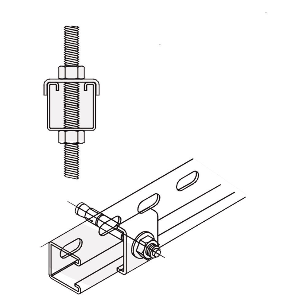 Tope Unicanal "U" para Tornillo de 3/8" ( 9.5 mm ). ANC-HA06