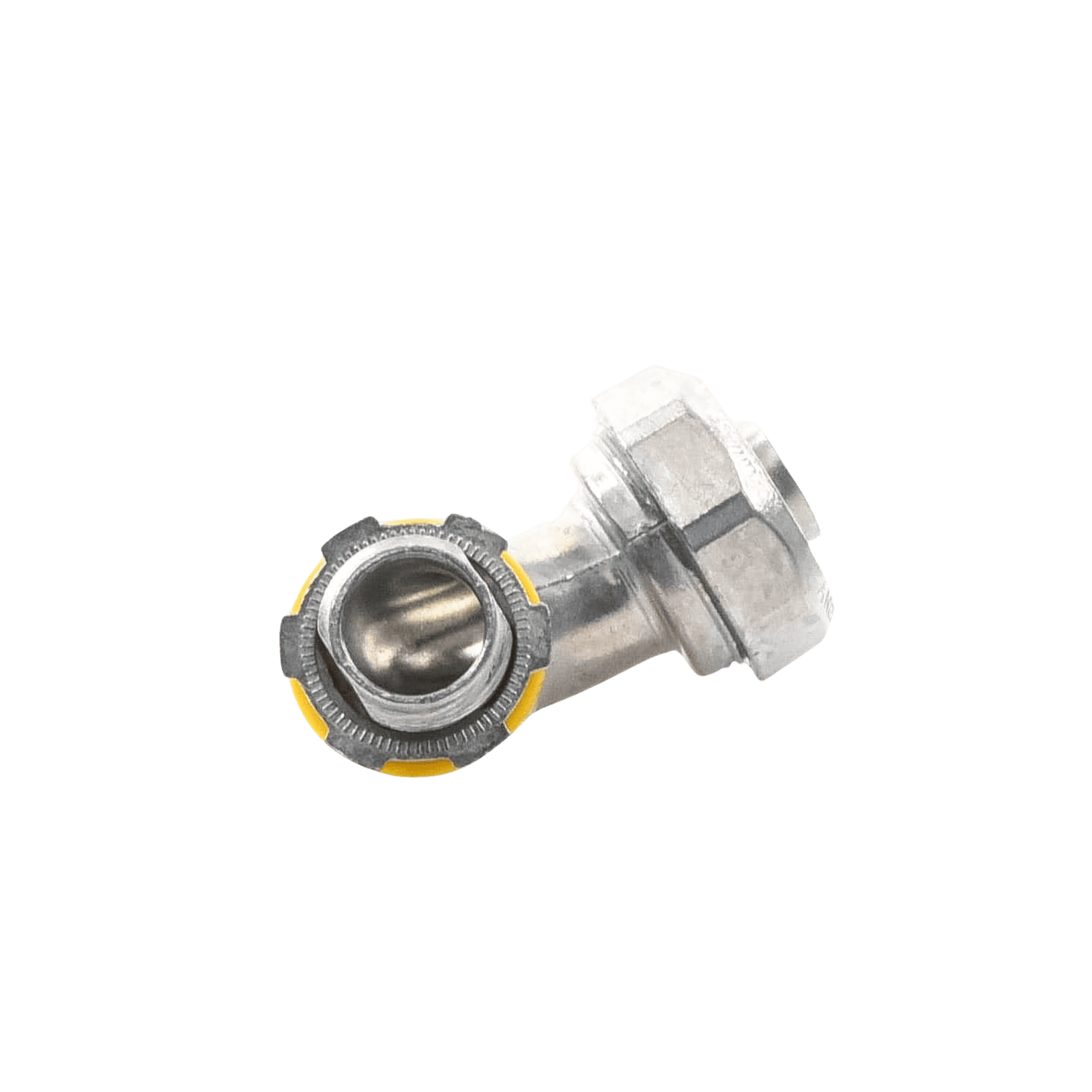 Conector Curvo para tubo tipo Liquidtight de 1/2″  (13 mm). Compatible con ANC-COT12. ANC-HLC-12 - ANCLO