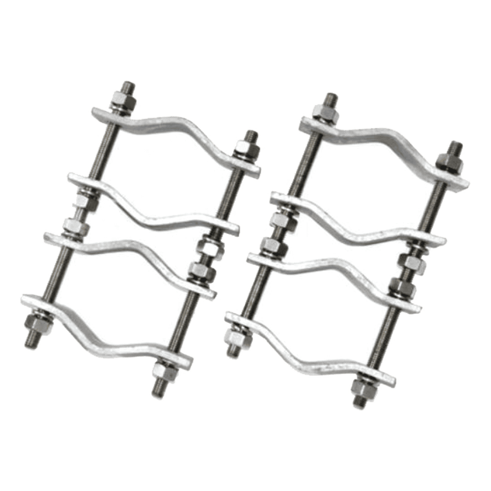Juego de Dos Abrazaderas Dobles para Mástiles de 3.8 a 8.9 cm, con Separación entre centros de 12 cm. ANTC-482