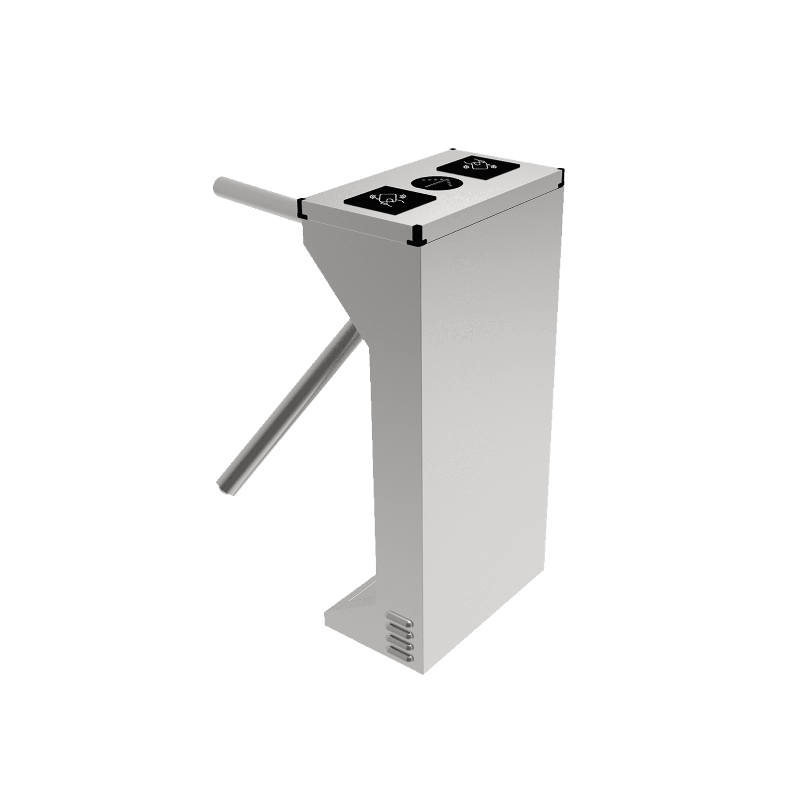 (MOTORIZADO, SIN CONTACTO),Torniquete Industrial en Acero Inoxidable, Bidireccional, USO RUDO, Espacio para Lectora de Proximidad AP1000HDM - AccessPRO