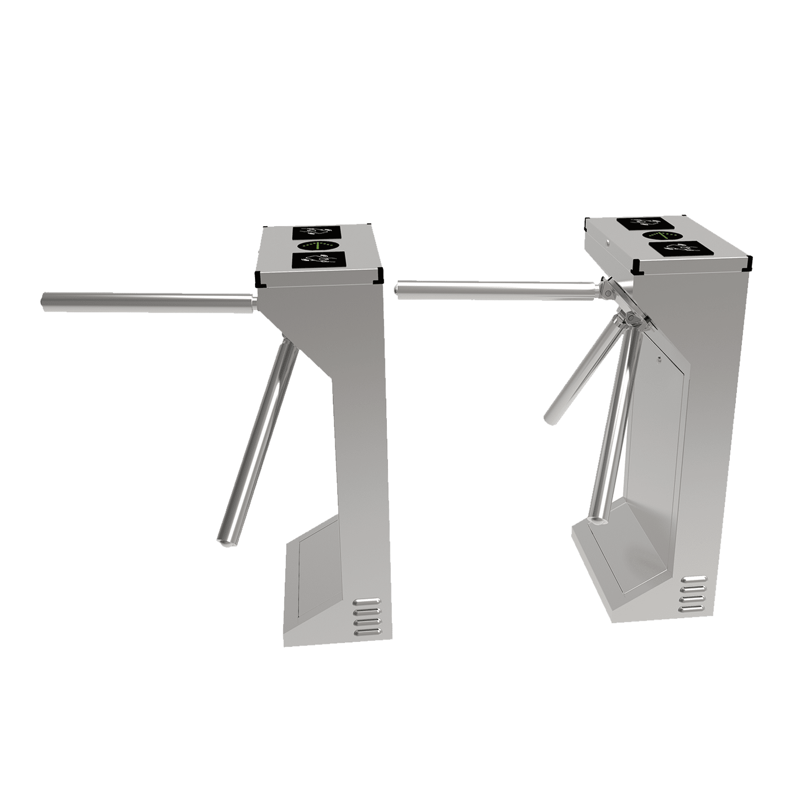 (MOTORIZADO, SIN CONTACTO),Torniquete Industrial en Acero Inoxidable, Bidireccional, USO RUDO, Espacio para Lectora de Proximidad AP1000HDM - AccessPRO