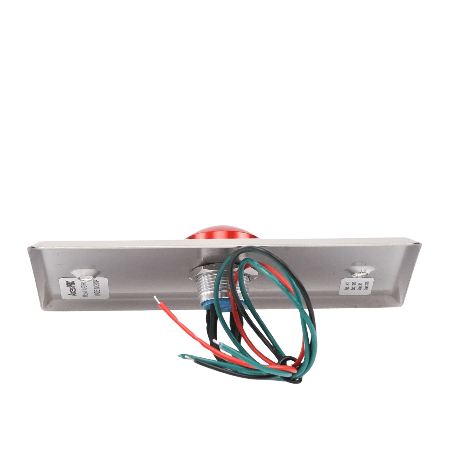 Botón tipo Hongo / Redondo Color Rojo con LED / Estético / NO y COM APBRRLC - AccessPRO