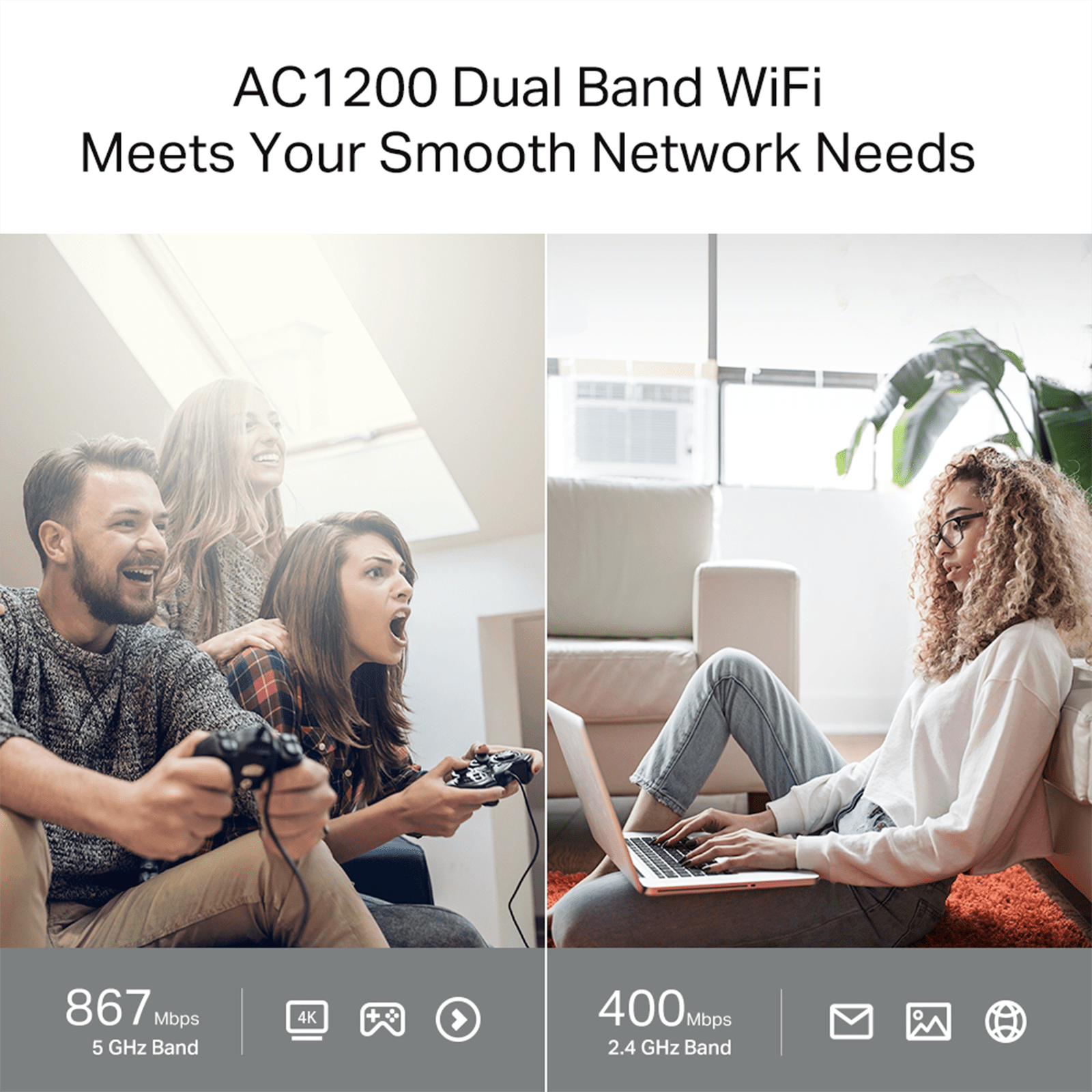 Router Inalámbrico AC 1200 / Doble Banda MU-MIMO / 1 puerto WAN 10/100/1000 Mbps / 4 puertos LAN 10/100/1000 Mbps / Compatible con EasyMesh / Administración Web o App Tether ARCHERC64 - TP-LINK