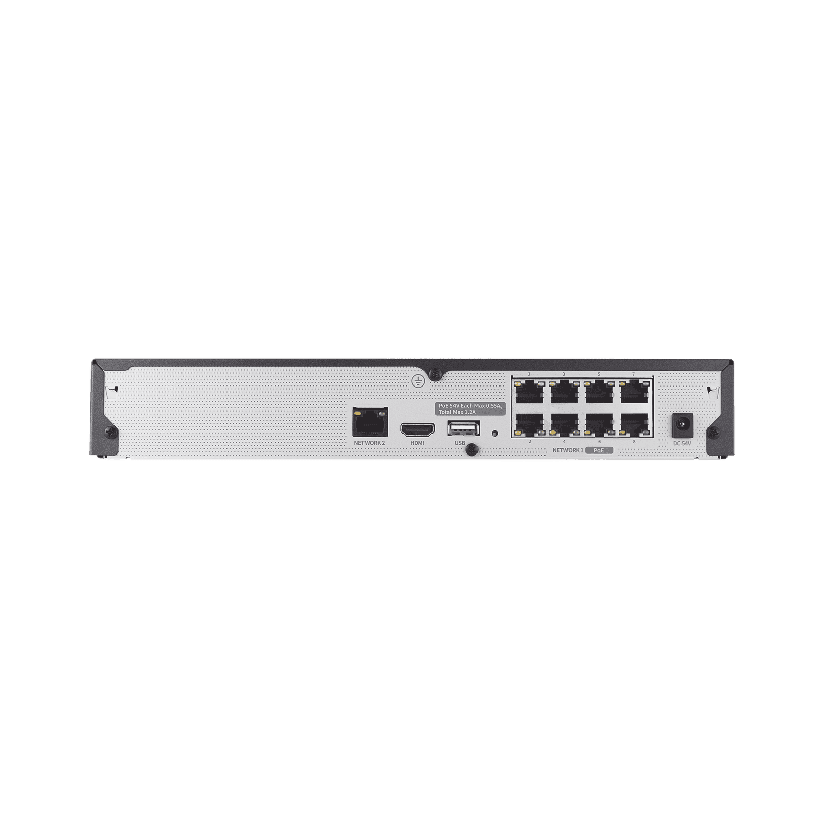 NVR 8 canales soporta hasta 8MP / H.265 / P2P Wisenet / 8 puertos PoE Plug and Play. ARN-810S - Hanwha Techwin Wisenet