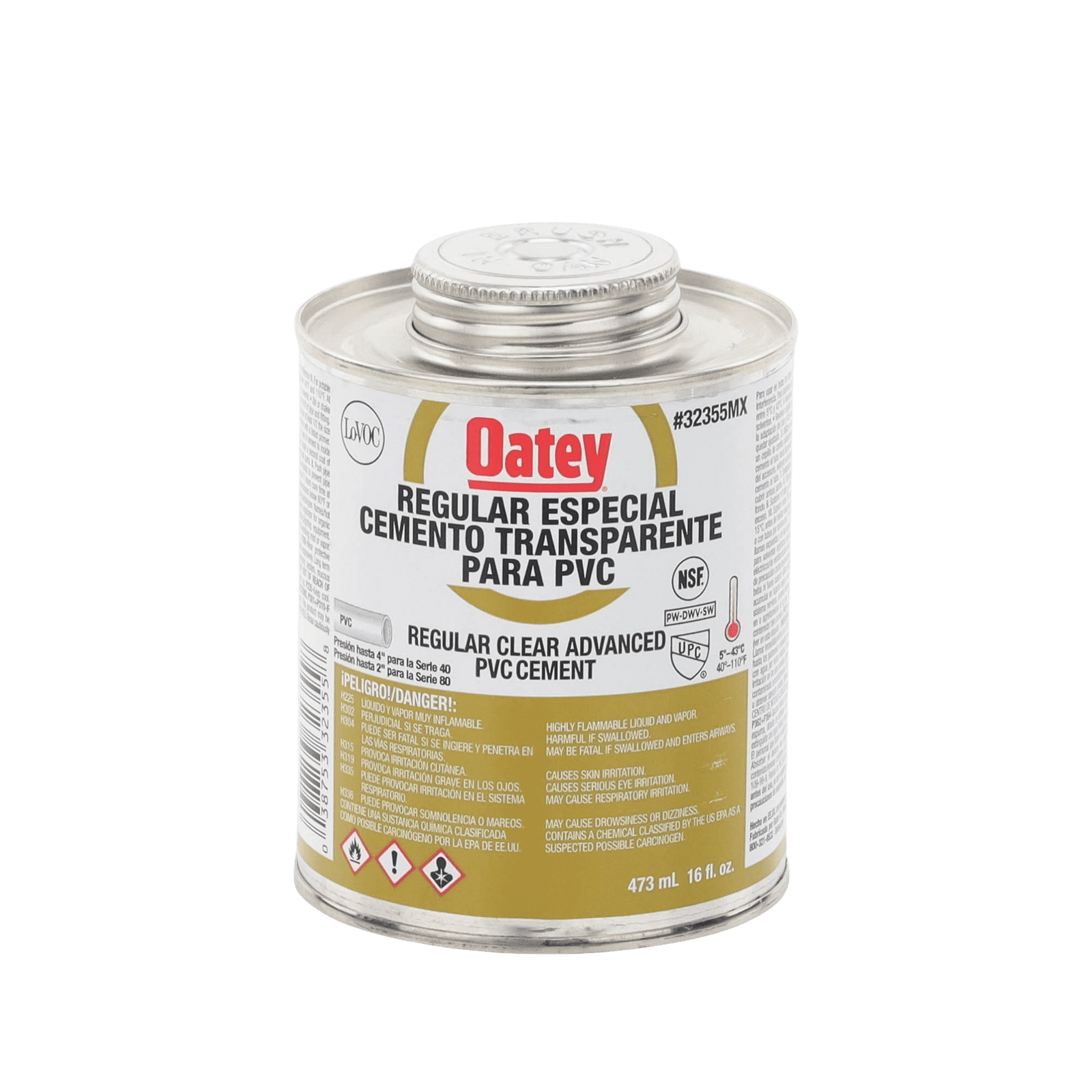 Pegamento / Cemento Claro de 473 ml para Tubo Conduit PVC Pesado. ATUP16PE - AMANCO-WAVIN