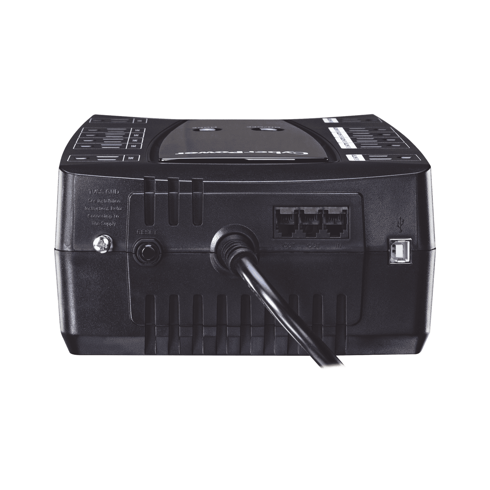 UPS de 750 VA/450 W, Topología Línea Interactiva, Entrada 120 Vca NEMA 5-15P, Tipo Gabinete Compacto, Con 12 Tomas NEMA 5-15R AVRG750LCD - CyberPower