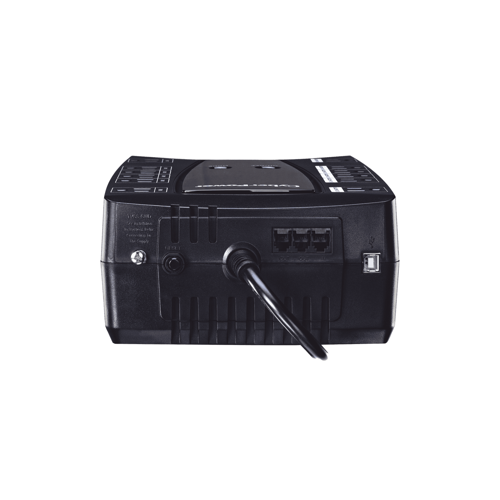 UPS de 900 VA/480 W, Topología Línea Interactiva, Entrada 120 Vca NEMA 5-15P, Tipo Gabinete Compacto, Con 12 Tomas NEMA 5-15R AVRG900LCD - CyberPower