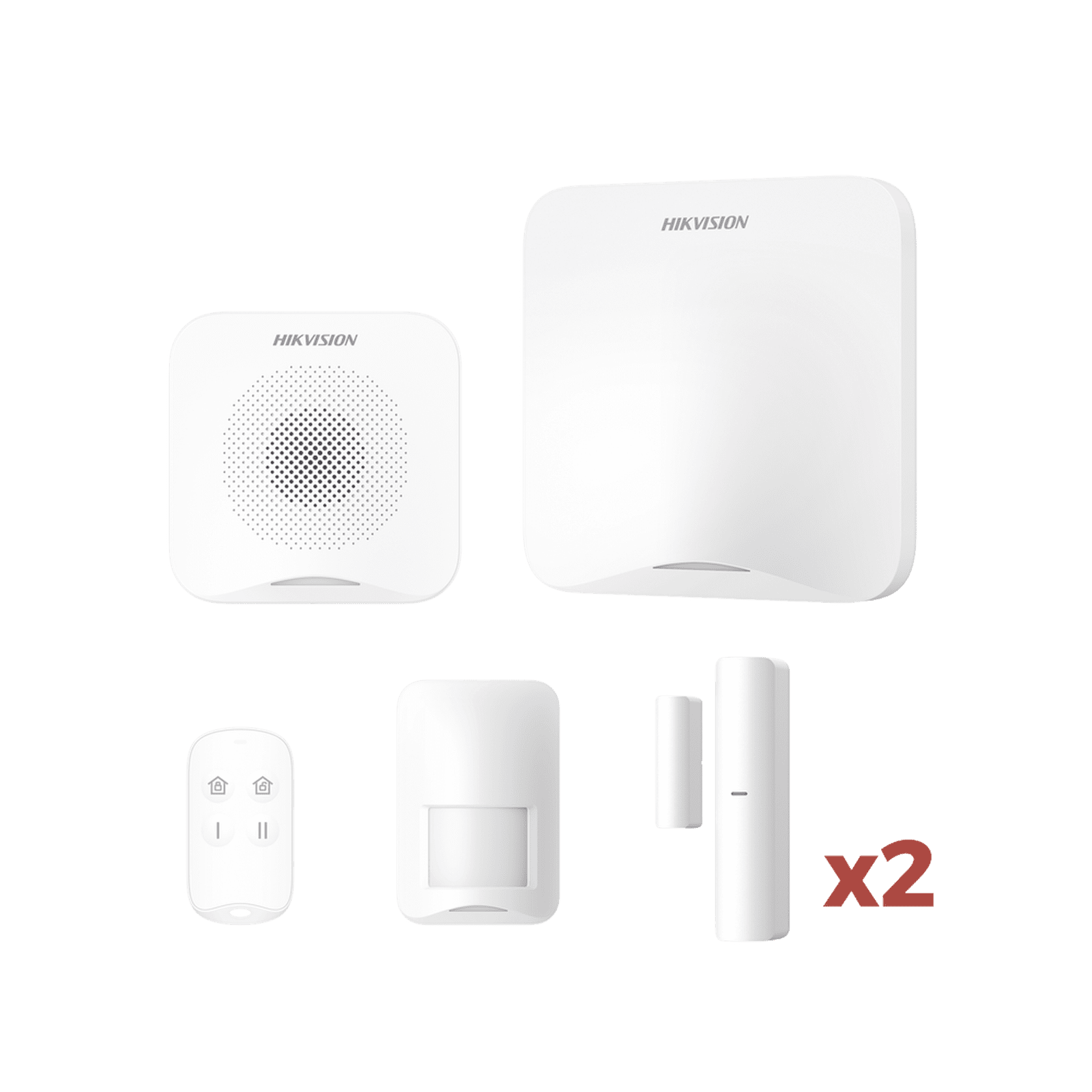 (AX HOME) KIT de Alarma AX HOME / Incluye: 1 Hub con batería de respaldo / 1 Llavero / 1 PIR / 2 Contactos Magnéticos / 1 Sirena / Wi-Fi / Compatible con Hik-Connect P2P y Hik-Partner PRO AXHOME-KIT-WIFI - HIKVISION