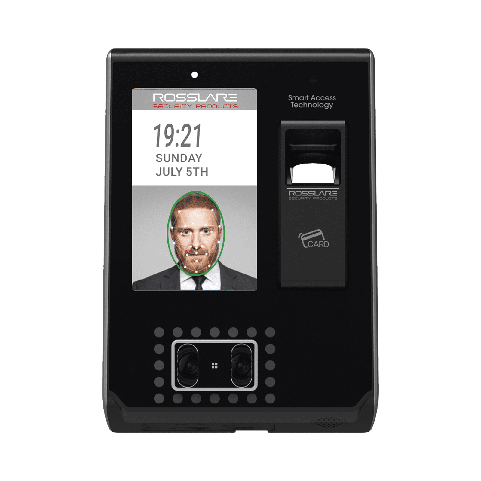 Lector biometrico de Huella y reconocimiento Facial   con lector de PROX (125Khz) y  Mifare  (13.56 Mhz) AYB9350U - ROSSLARE SECURITY PRODUCTS