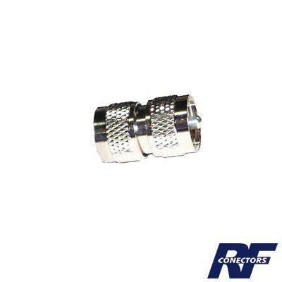 Adaptador Barril en Línea, de Conector UHF Macho (PL-259) a UHF Macho (PL-259), Níquel/ Plata/ Teflón. RFU-538 - RF INDUSTRIES,LTD