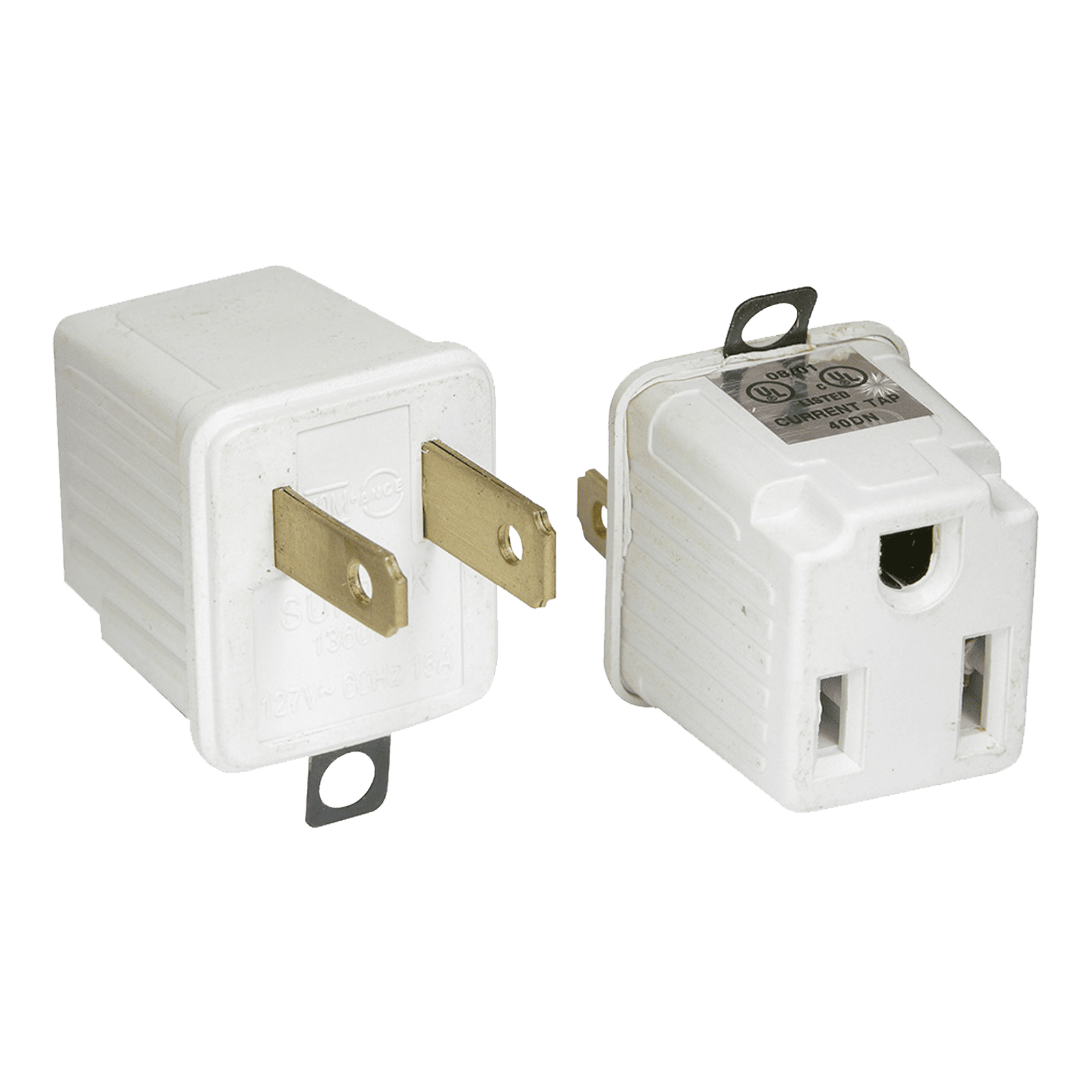 Adaptador clavija de aterrizado a polarizado 2 piezas ABS SYS-136074 - SURTEK