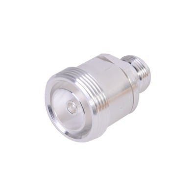 Adaptador en Línea de Conector DIN 7-16 Hembra a N Hembra, Plata / Plata / Teflón. RFD-1673-2 - RF INDUSTRIES,LTD