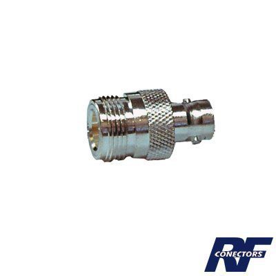 Adaptador en Línea, de Conector N Hembra a BNC Hembra, Plata/ Oro/ Teflón. RFN-1039-1 - RF INDUSTRIES,LTD