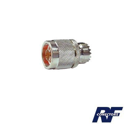 Adaptador en Línea, de Conector N Macho a UHF Hembra (SO-239), Plata/ Oro/ Teflón. RFN-1035-1 - RF INDUSTRIES,LTD