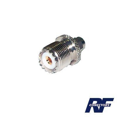 Adaptador en Línea, de Conector SMA Macho a UHF Hembra (SO-239), Níquel/ Oro/ Teflón. RSA-3457 - RF INDUSTRIES,LTD