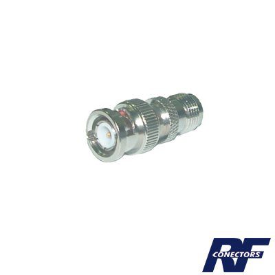 Adaptador en Línea de Conector TNC Hembra a BNC Macho, Níquel/ Oro/ Teflón. RFT-1230 - RF INDUSTRIES,LTD