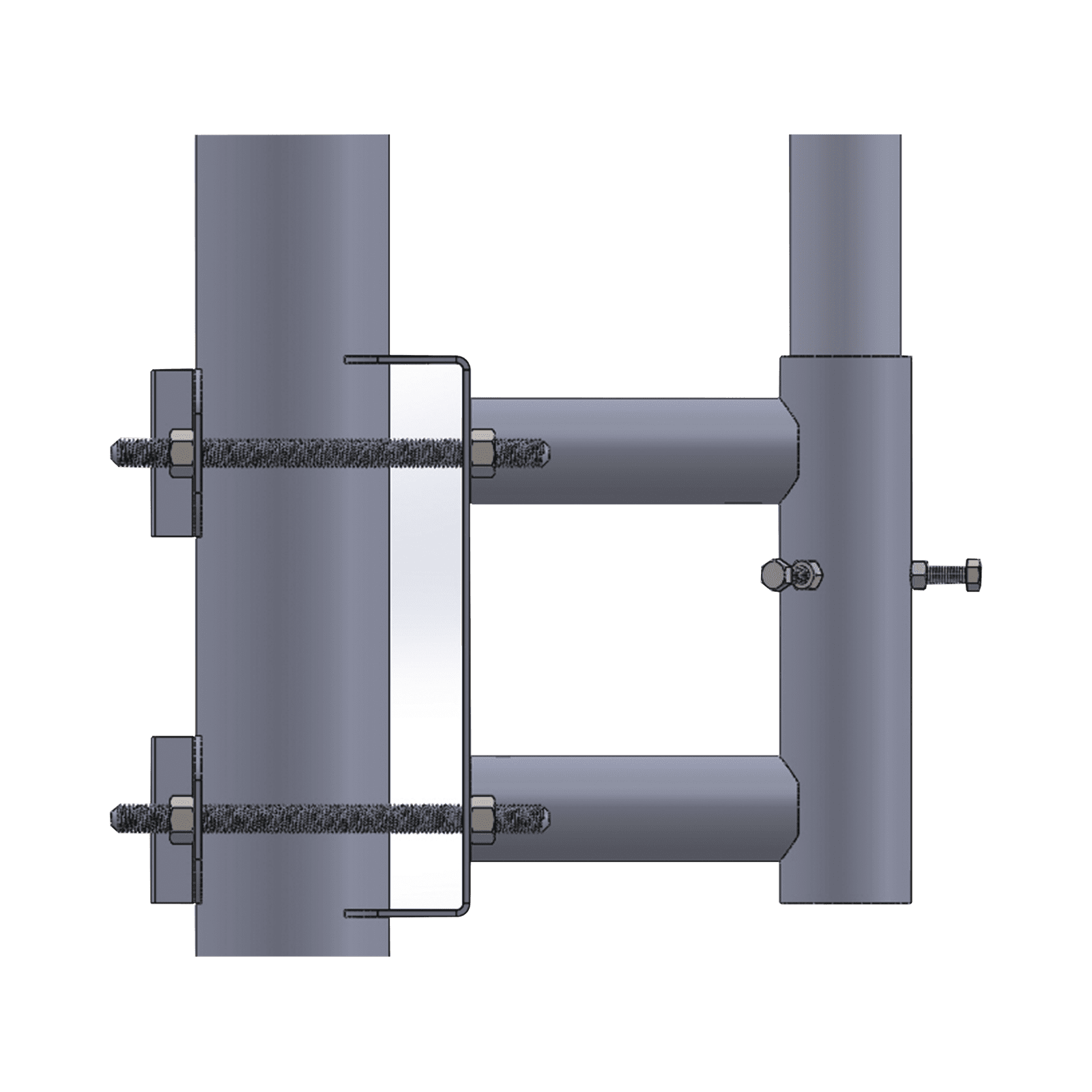 Adaptador para Colocar Mástil (tubo) a Poste recto. SS-OP-TM - SYSCOM TOWERS