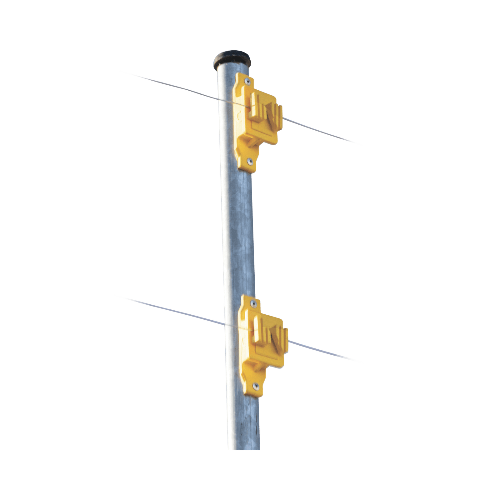 Aislador de Paso color Amarillo reforzado para cercos eléctricos, resistente al clima extremoso SFPASOY - SFIRE