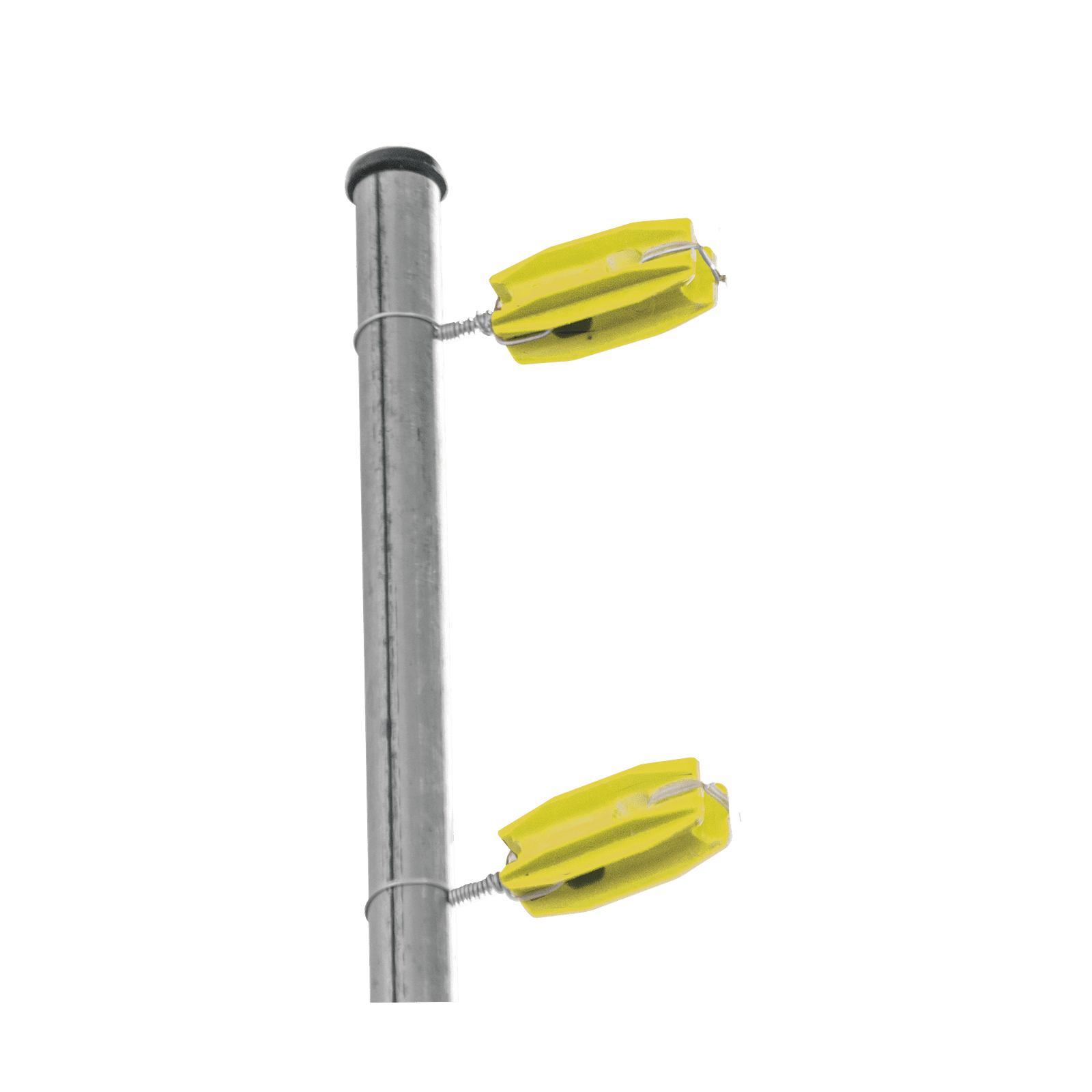 Aislador de color Amarillo  para postes de esquina de alta Resistencia con Anti UV de uso en cercos eléctricos SFESQUINEROY - SFIRE