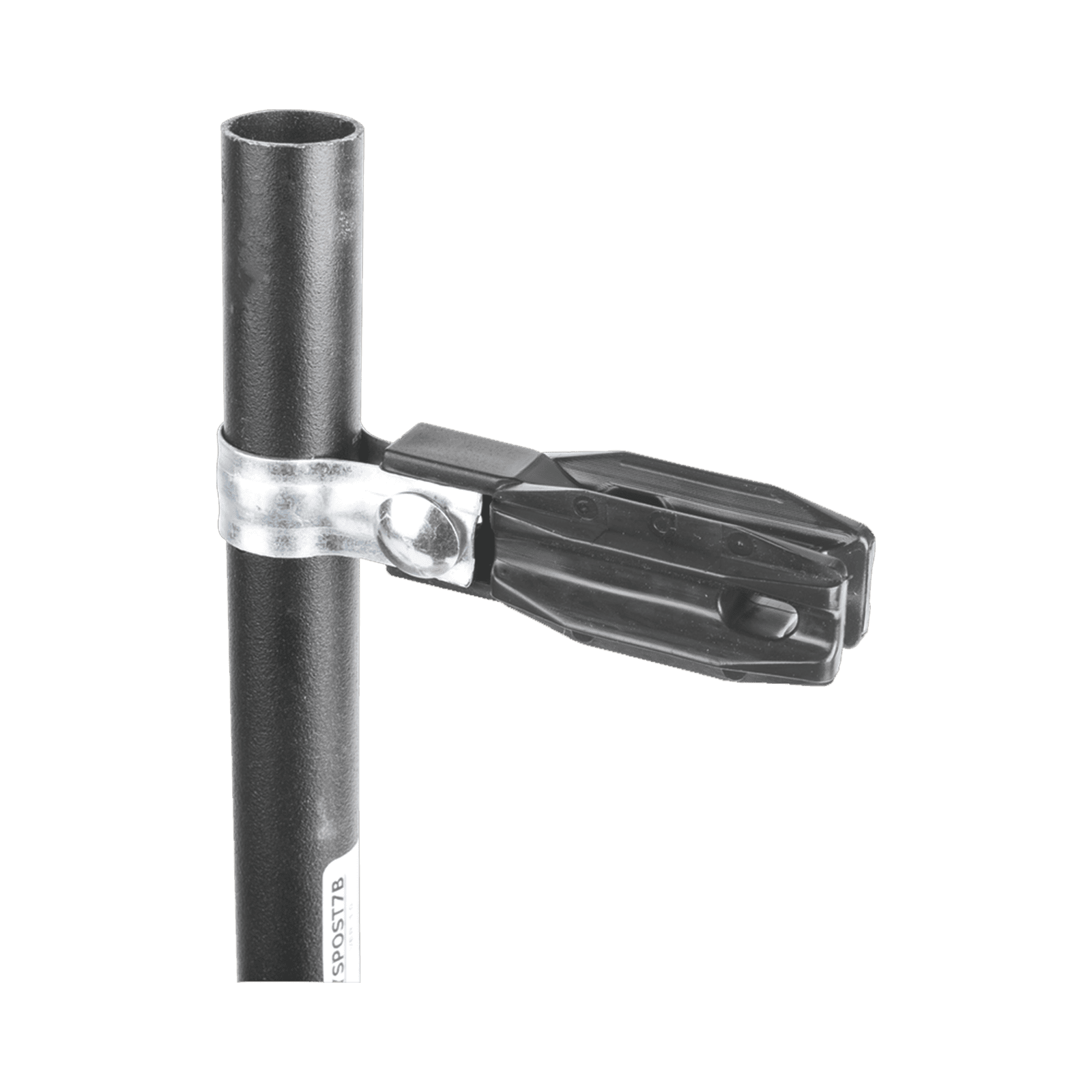 Aislador de paso o esquina con abrazadera incluida de 1 Pulgada  para uso en tubería de malla ciclónica. SFABRAZADERA1P - SFIRE
