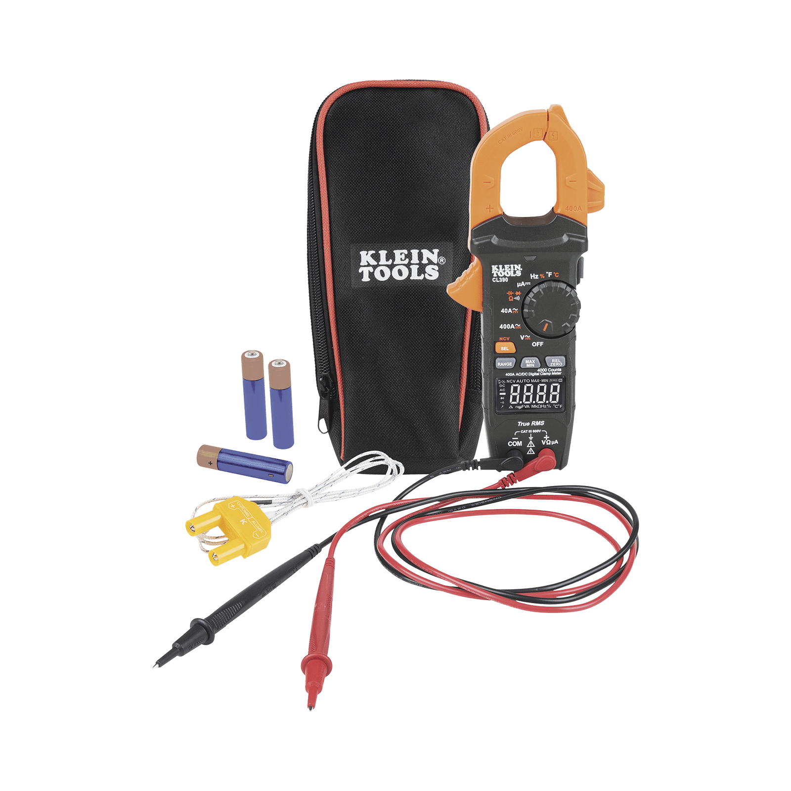 Amperímetro Digital de Gancho, Rango Automático de  400 A CA/CD. (MIDE CORRIENTE DIRECTA) CL-390 - KLEIN TOOLS