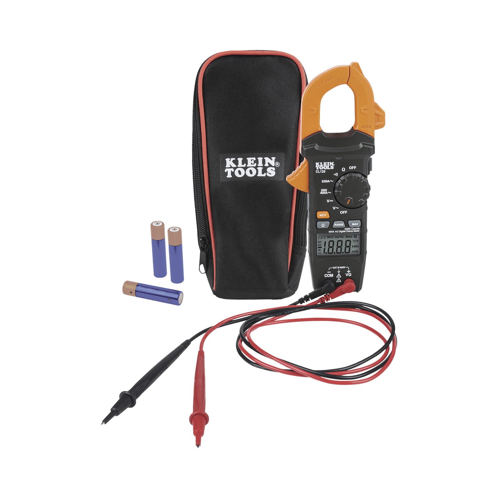 Amperímetro Digital de Gancho de Rango Automático de 400 A CA. CL-120 - KLEIN TOOLS