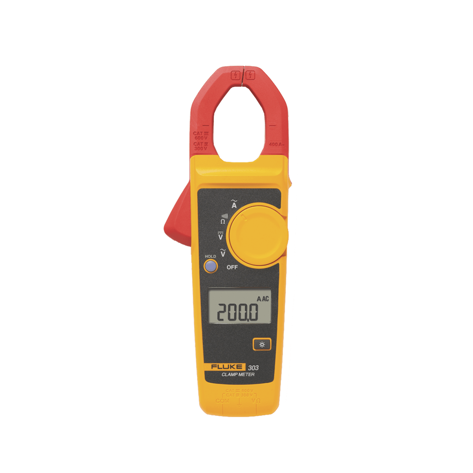 Amperimetro de Gancho, Para Medida de Corriente en CA de 600 A y Tensión en CA y CC de 600V FLUKE-303/EMESP - FLUKE