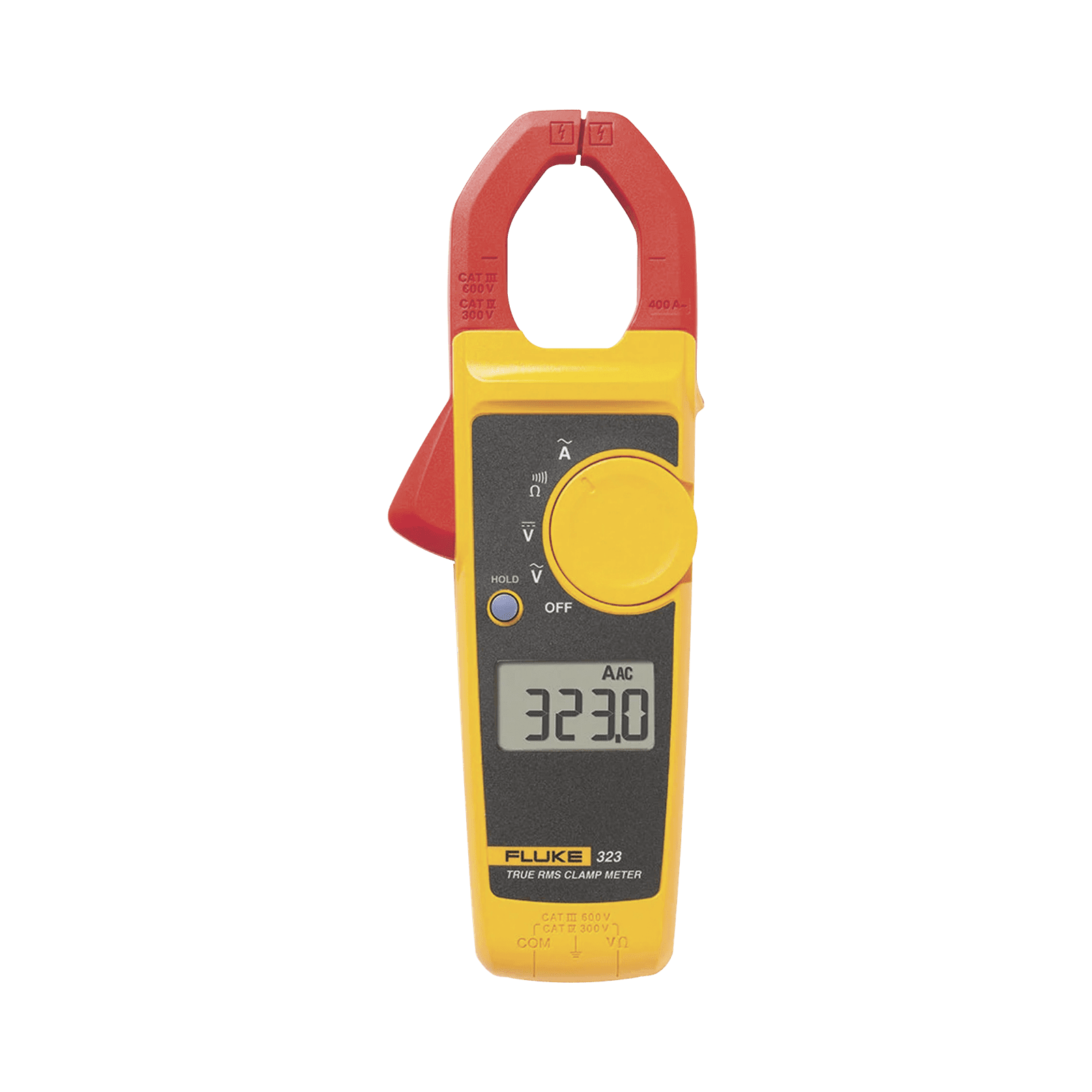 Amperimetro de Gancho de Verdadero Valor Eficaz (True RMS), Medida de Corriente en CA de 400 A y Tensión en CA y CC de 600V FLUKE-323 - FLUKE