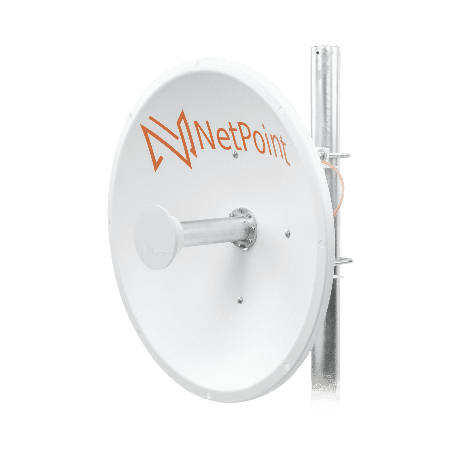 Antena Direccional de alto rendimiento / diámetro  de 60 cm / 4.9-6.4 GHz / Ganancia 30 dBi / SLANT de 45 ° y 90 ° / Ideal para 30 km / Conector N-Hembra / Montaje  y jumpers incluidos. NP1GEN2 - NetPoint
