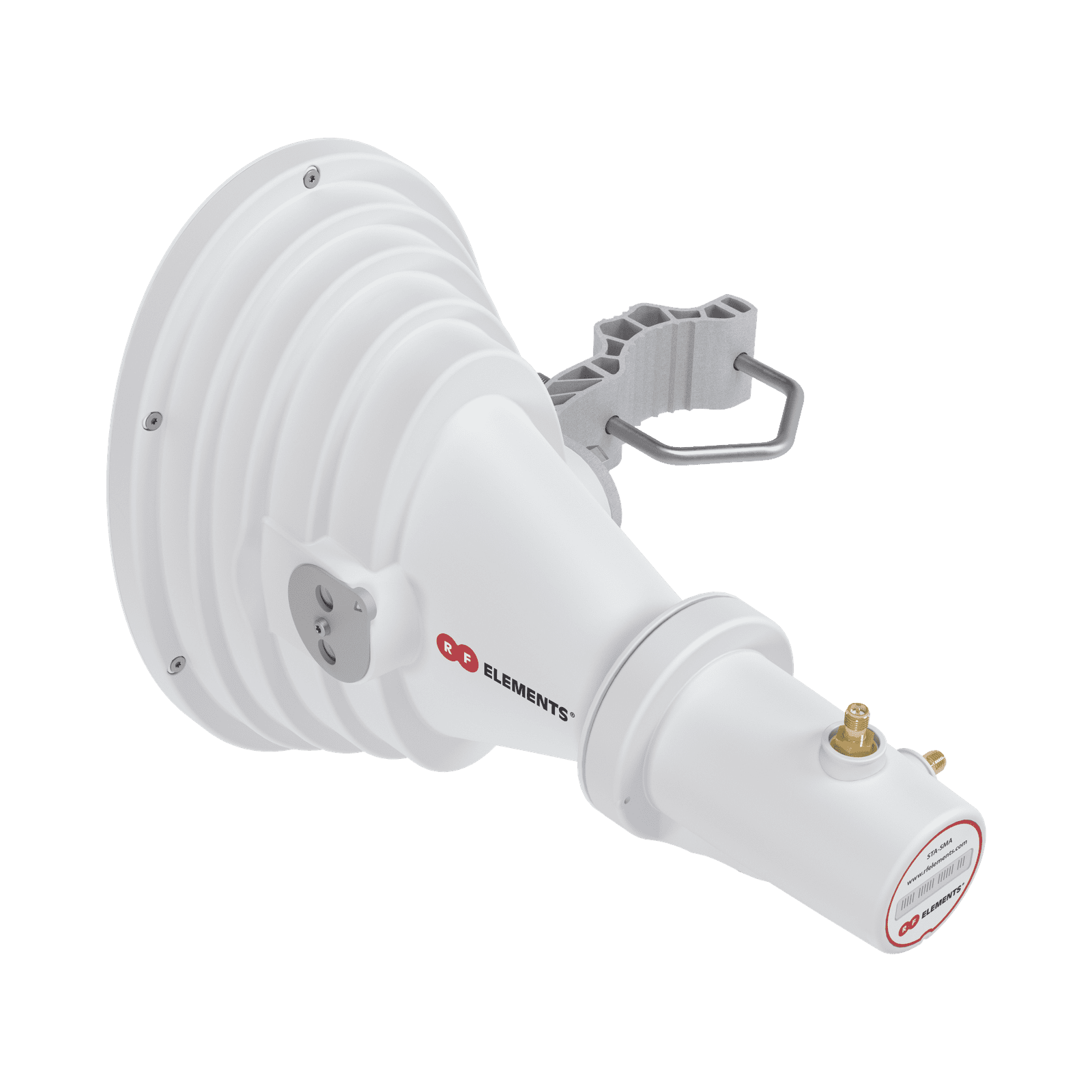 Antena Sectorial Asimétrica Starter Horn de 45º, 5150 – 5950 MHz, ganancia de 17 dBi, conexión directa con radios IS-5AC, PS-5AC y IS-M5, conexión RP-SMA STH-A45-USMA - RF ELEMENTS