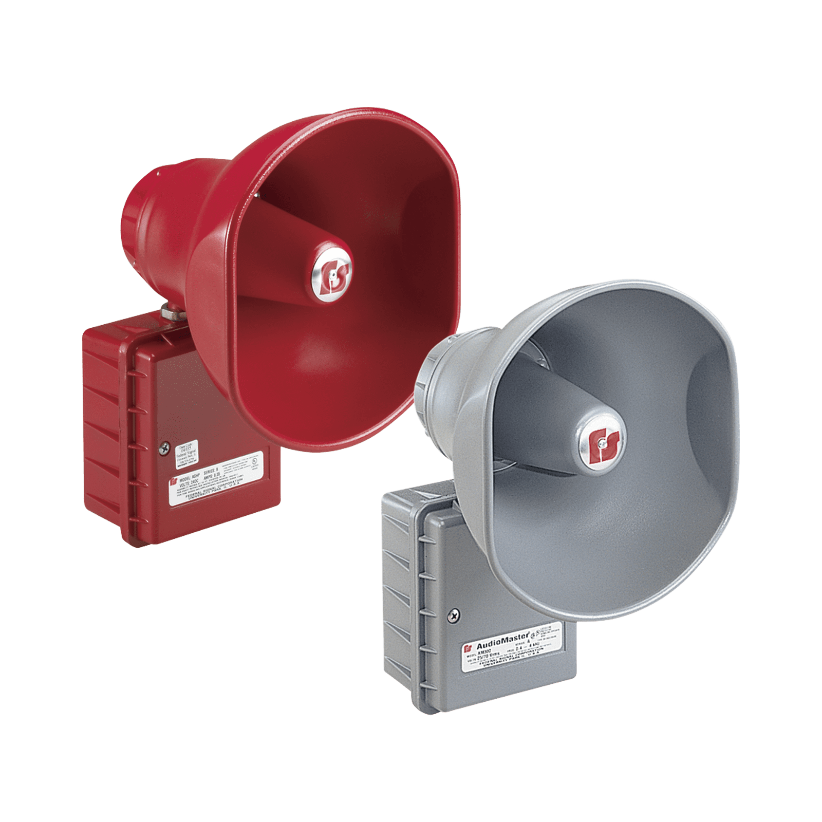 AudioMaster® Altavoz de bocina reentrante para megafonía y anunciamiento publico, 30W de Potencia, Listado contra incendios UL, Color Gris AM302 - FEDERAL SIGNAL INDUSTRIAL