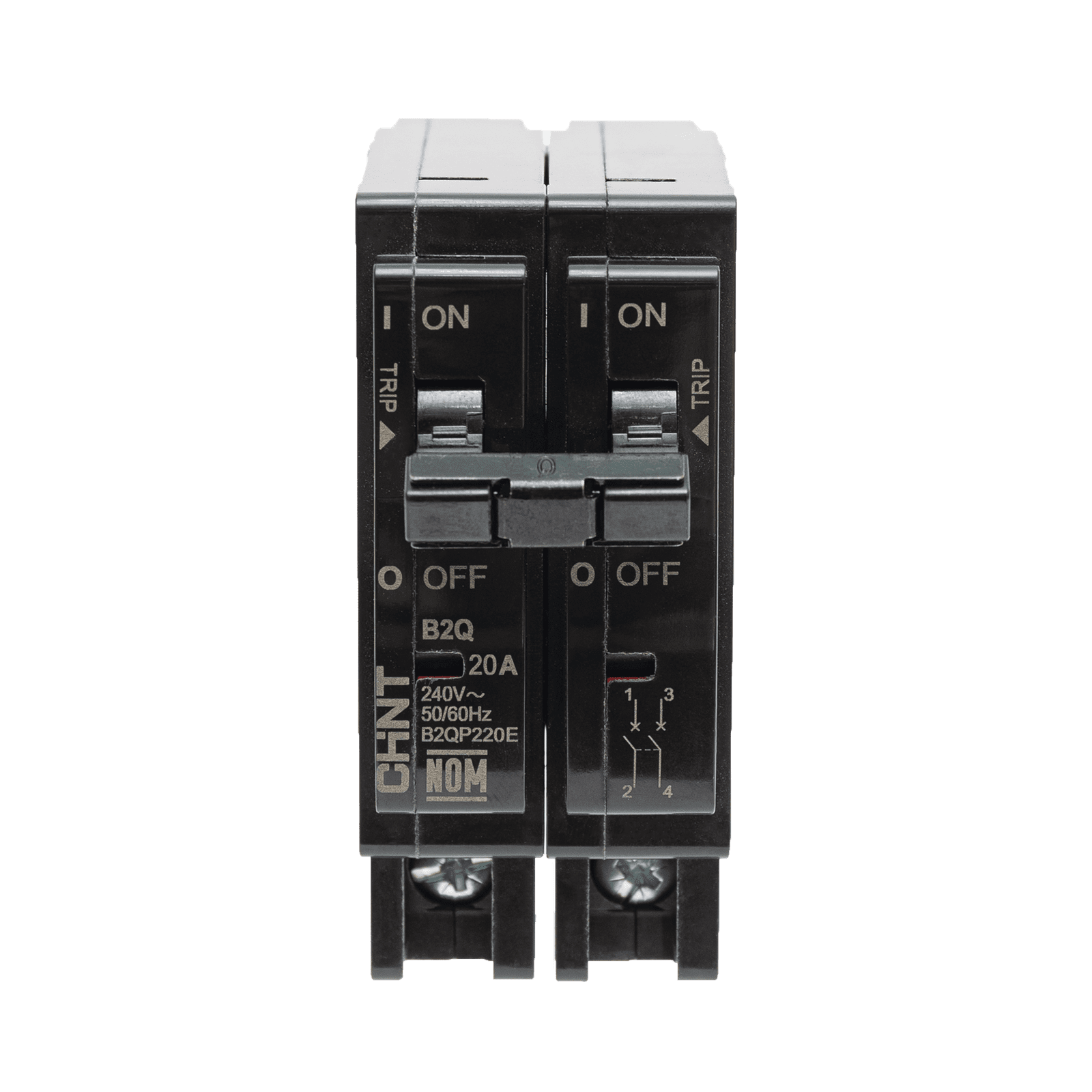 Interruptor Termomagnético Enchufable, Serie: B2Q, 2P, 30A, 240V (SKU:1002281) B2QP230E - CHINT