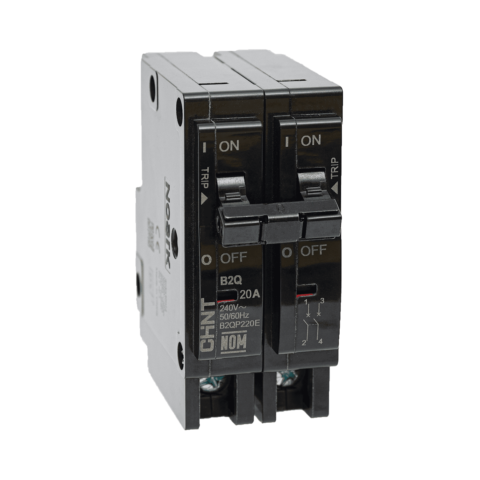 Interruptor Termomagnético Enchufable, Serie: B2Q, 2P, 30A, 240V (SKU:1002281) B2QP230E - CHINT