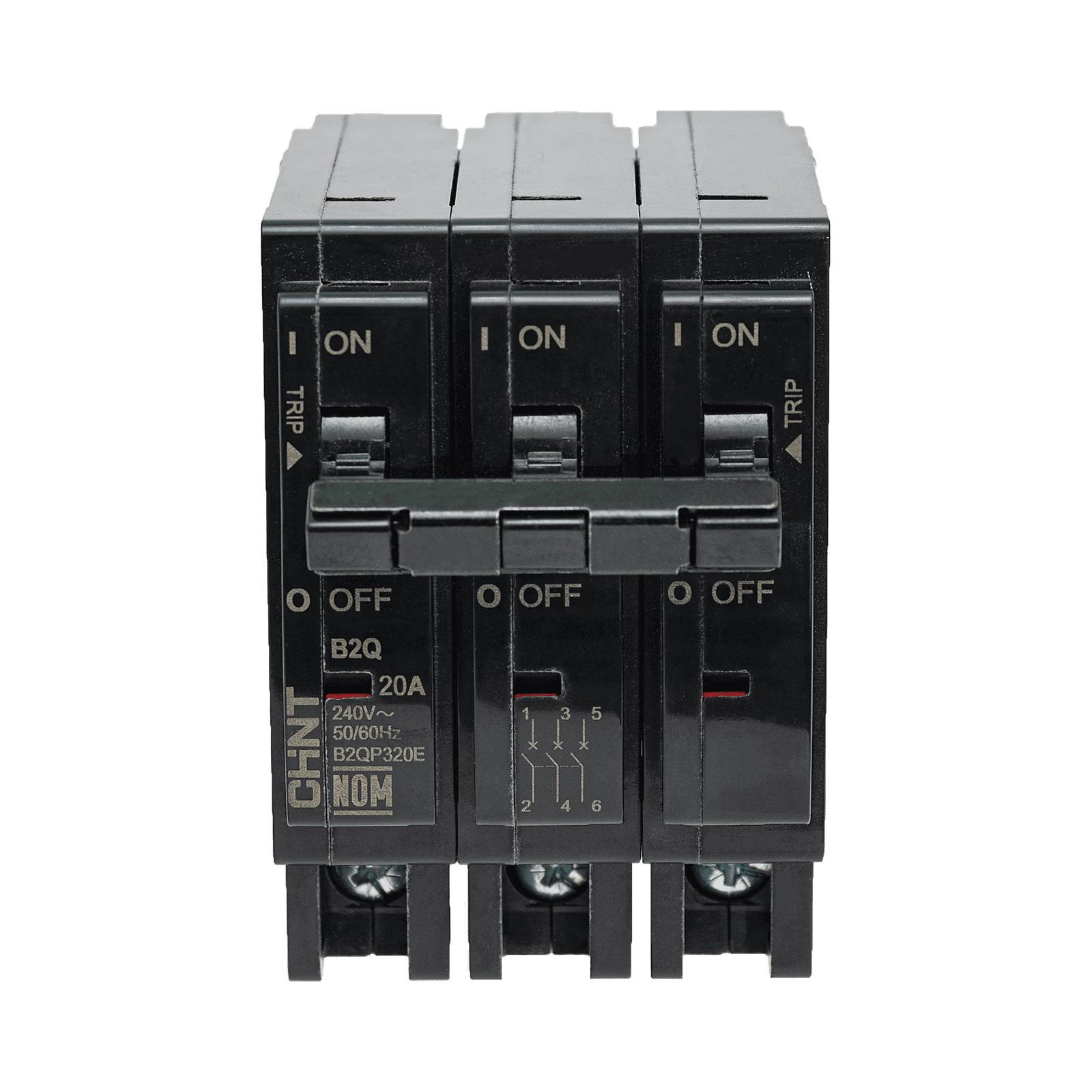 MCB – Interruptor Termomagnético Enchufable, Serie: B2Q, 3P, 40A, 240V (SKU:1002299) B2QP340E - CHINT