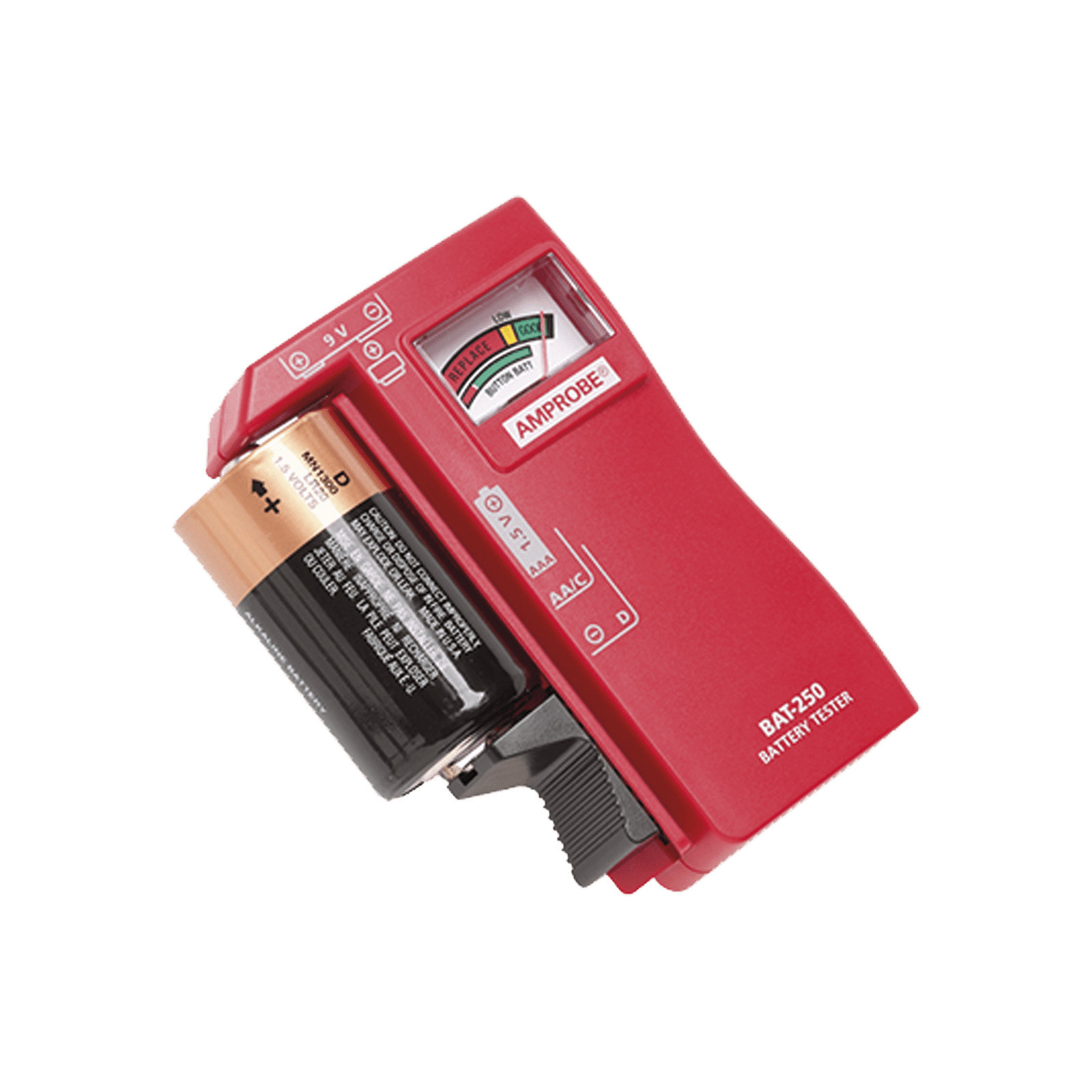 Probador de Baterías 9 Vcc / 1.5 Vcc [AA-AAA-C-D] BAT-250 - AMPROBE