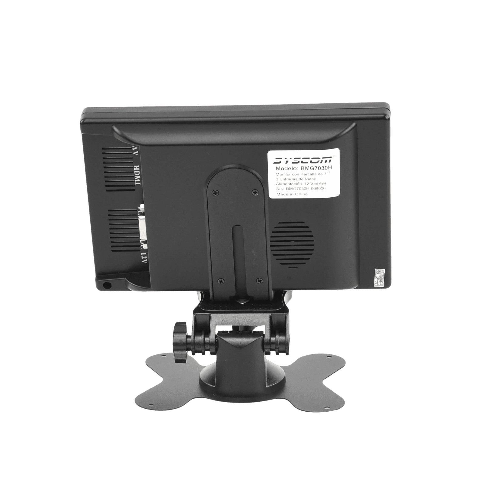 Monitor 7″ TFT-LCD ideal para colocar en vehículos o DVR/NVR.  Entradas de video HDMI, VGA y RCA (CVBS) BMG7030H - SYSCOM