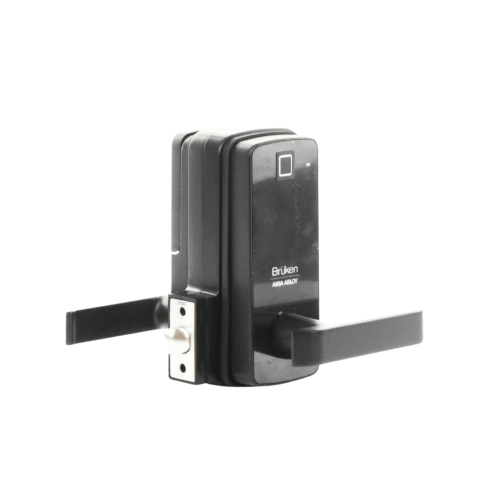 Cerrojo Electrónico con Manija y Lector de Huella/ Tarjeta para Puerta de Vidrio BRK3551 - BRUKEN ASSA ABLOY