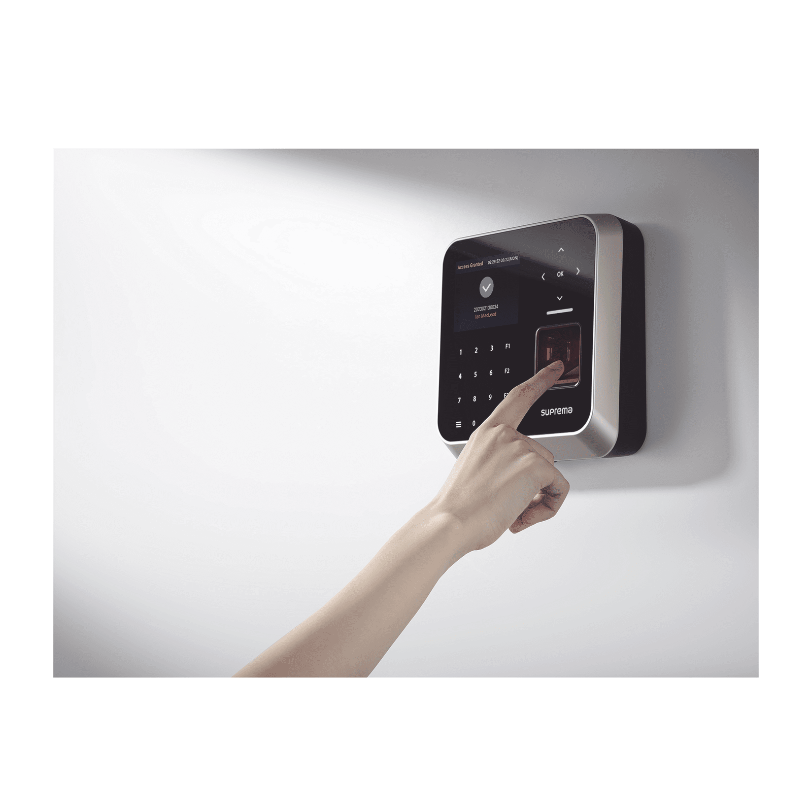 Lector de huella con Inteligencia Artificial, mas exacto, Uso para Control de acceso y Tiempo y Asistencia BS2AOAPWB - SUPREMA