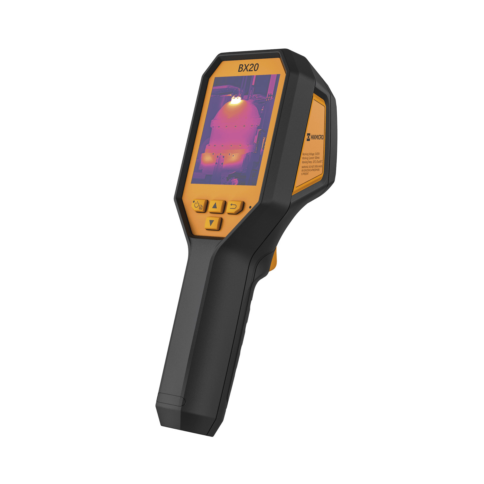 BX20 – Cámara Termográfica Portátil Antiexplosión ATEX / Dual / Lente Térmico 6.9 mm (256 x 192) / Lente Óptico (8 Megapixel) / WiFi / IP54 / z MicroSD hasta 64 Gb  / Hasta 6 Horas de Funcionamiento Continuo HM-TP52N-3AQF-BX20 - HIKMICRO