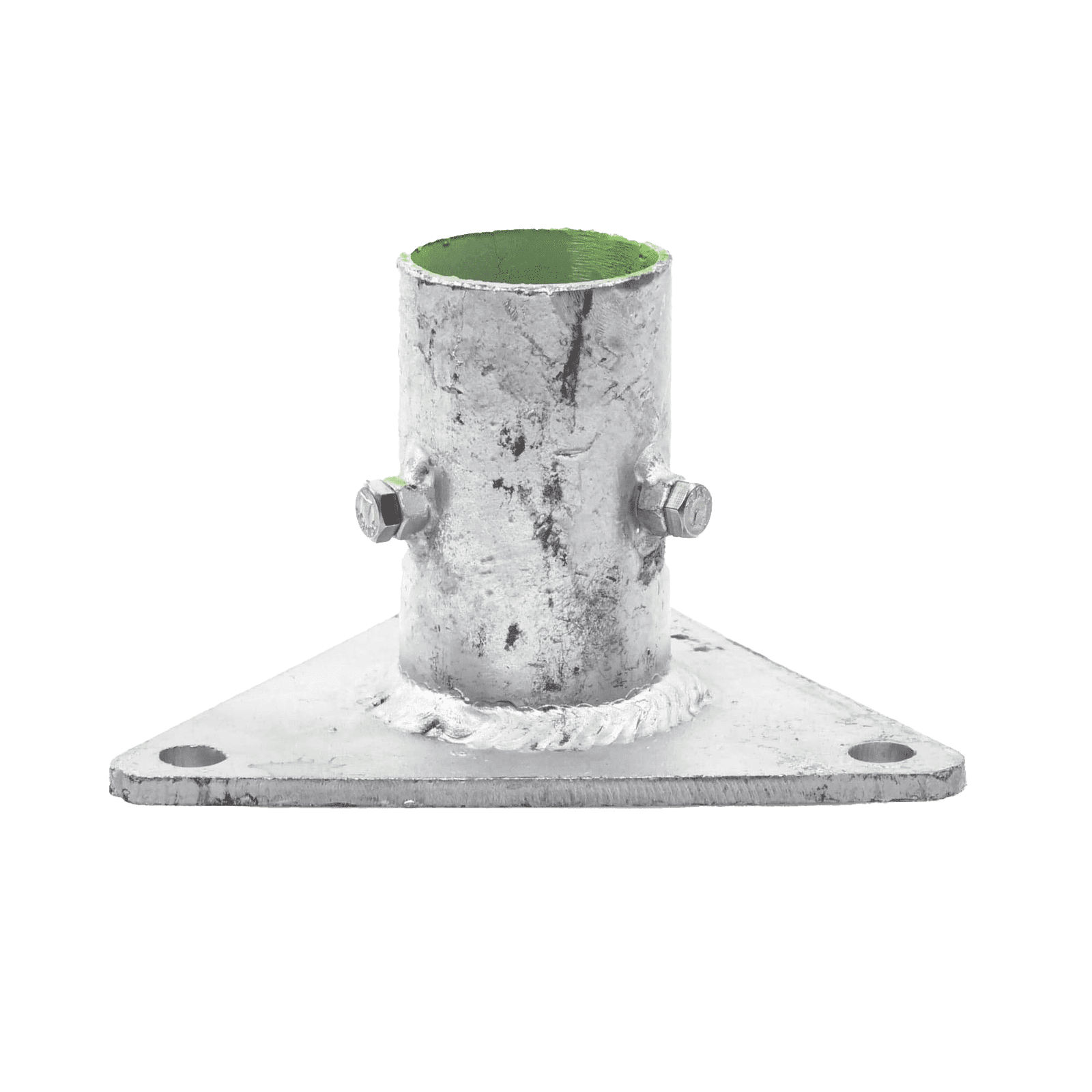 Base Triangular para Mástil de 1″ a 2″ con Opresores. Galvanizado por Inmersión en Caliente. SLM-BA-5G - SYSCOM TOWERS